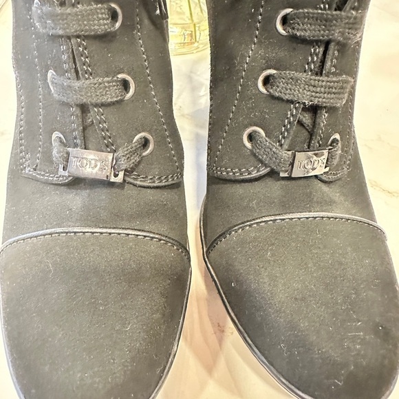 TOD'S women shoes boots heel Europe 38.5 Black Suede. Made in Italy S9210 - Picture 6 of 12